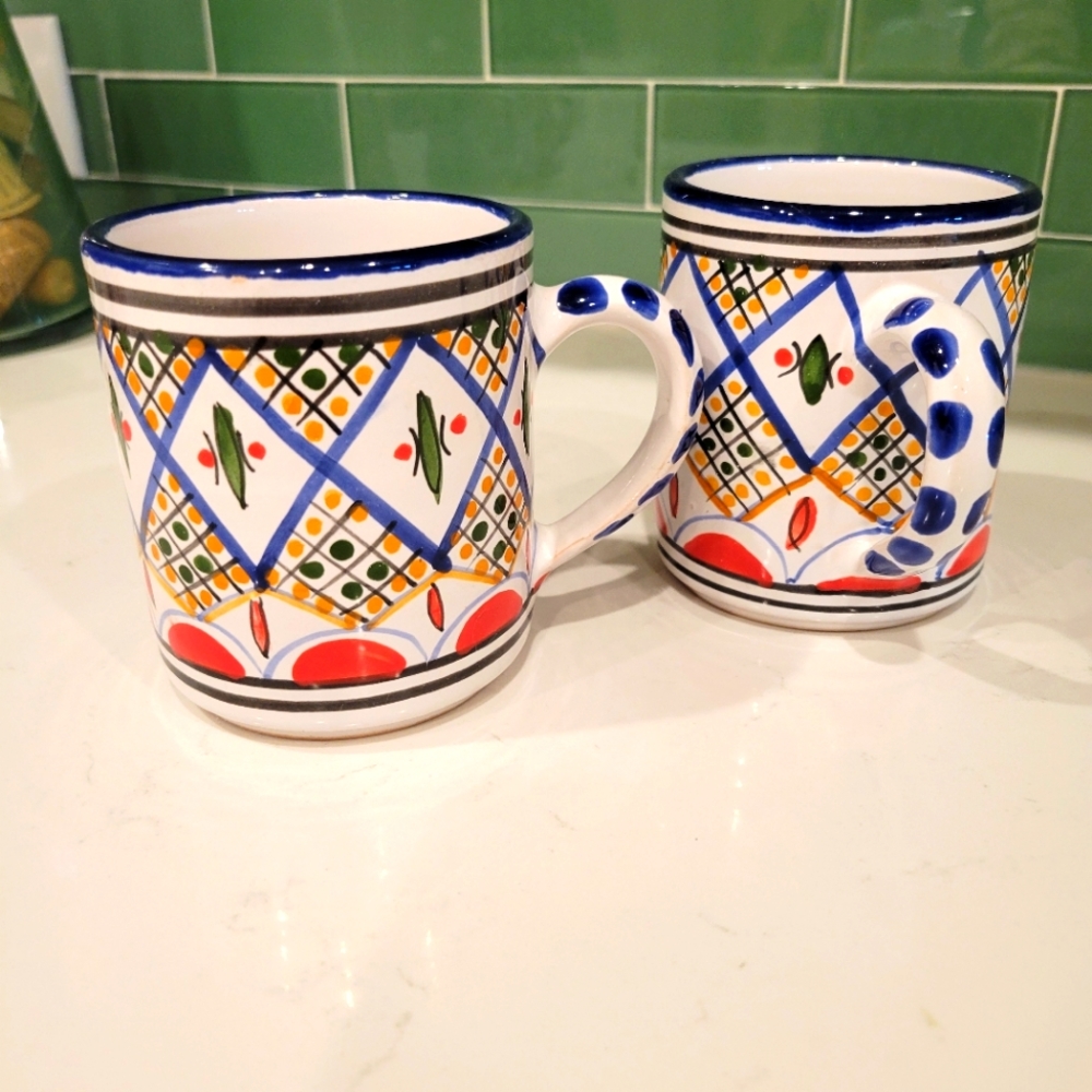 SET OF 2 TANSANIAN CERAMIC COFFEE CUPS